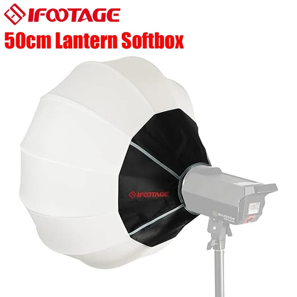 Imetric 65x65CM lanterna Softbox a sgancio rapido a sgancio rapido installazione rapida-un passaggio, modificatore di luce da 26 pollici con porte da fienile in tessuto,