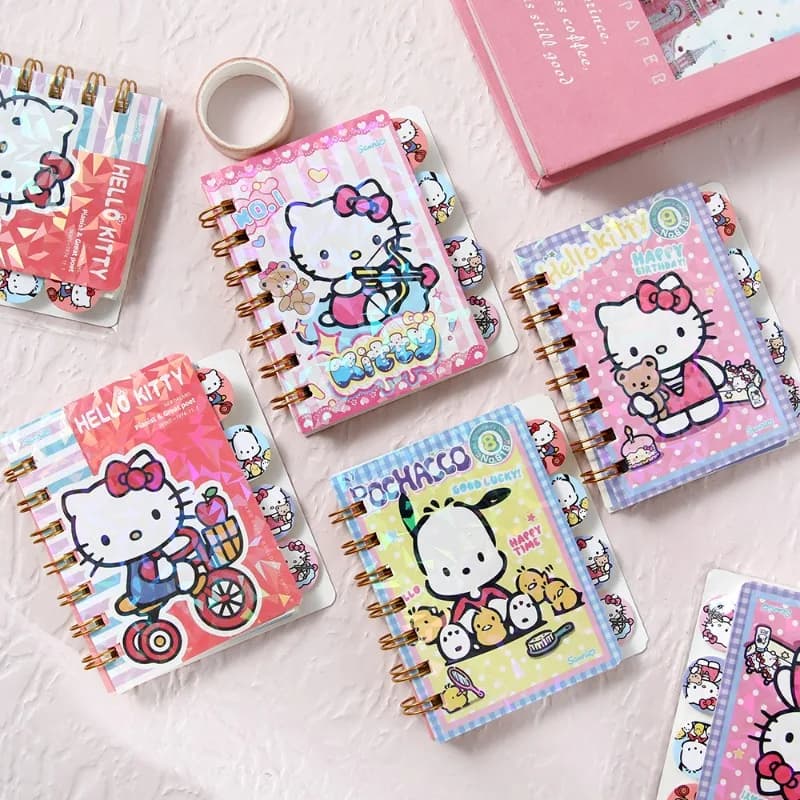 Carino taccuino Hello Kitty, mini diario portatile, blocco note per studenti, bambini, ufficio, scuola.