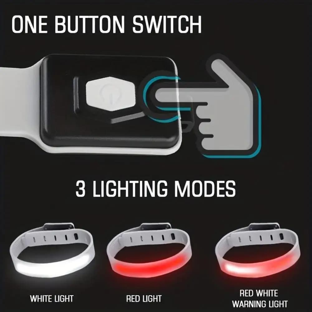 Night Running Armband LED Light Outdoor Sport USB Rechargeable Flashing Light Safe Belt Arm Leg Warning Wristband Cycling Light