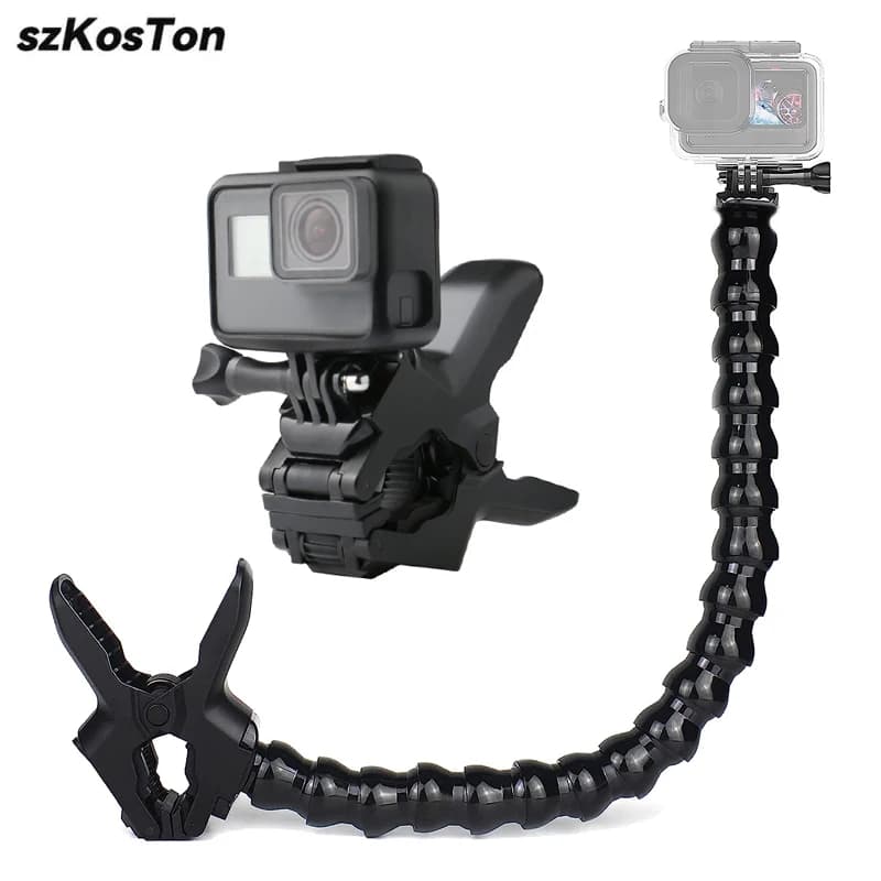 Flex Clamp Arm Mount With Adjustable Gooseneck Flexible Clip Bracket Holder For GoPro Hero 13 12 11 10 9 8 DJI Action 6 5 Pro 4