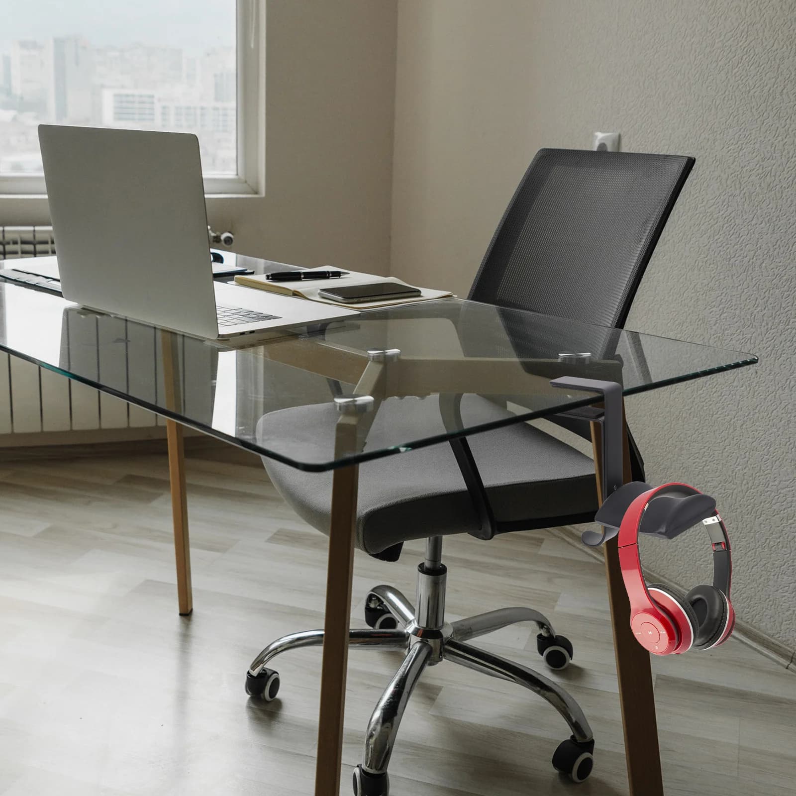 Robusto supporto per cuffie con cuscino in PU Supporto da tavolo regolabile per cuffie da gioco Accessori per PC Supporto per cuffie