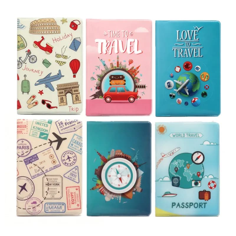 Holiday Journey Trip Passport Protective Cover PVC Material Waterproof Passport Holder Travel Document Storage Case