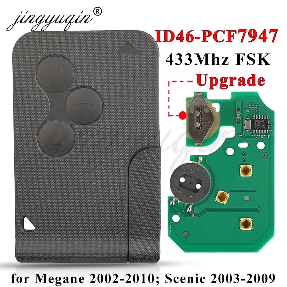Jingyuqin Per 2003 2004 2005 2006 2007 2008 Renault Megane II Scenic II Grand PCF7947A 433Mhz ID46 Chip Chiave A Distanza Dell'automobile carta
