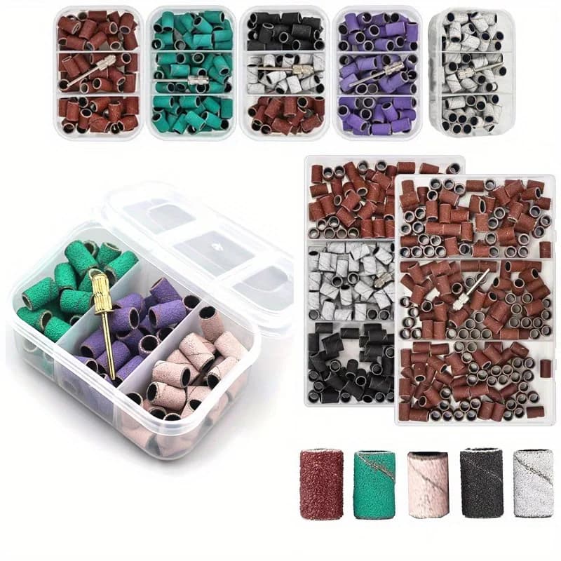 75/210pcs Nail Drill Tips Pedicure Caps Abrasive Fax Nail Grinder Toe Manicure Heads Removal Gel Nail Drills Drill Accessories