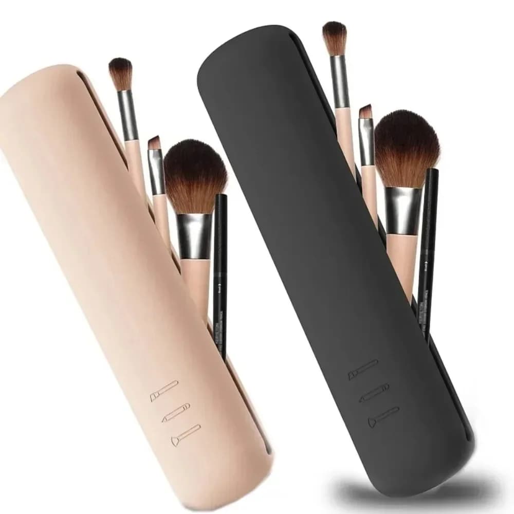 Travel Make-up Brushes Silicone Cosmetic Brushes Makeup Pen Case for Makeup Portable Waterproof Makeup Tools for Women and Girls