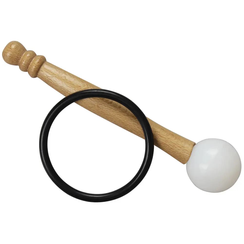 1Set Singing Bowl Rubber Ring Tibetan Mallet Wooden Handle Sound Bowl Stick Meditation Relaxation Tool Chanting Bowls Mallet