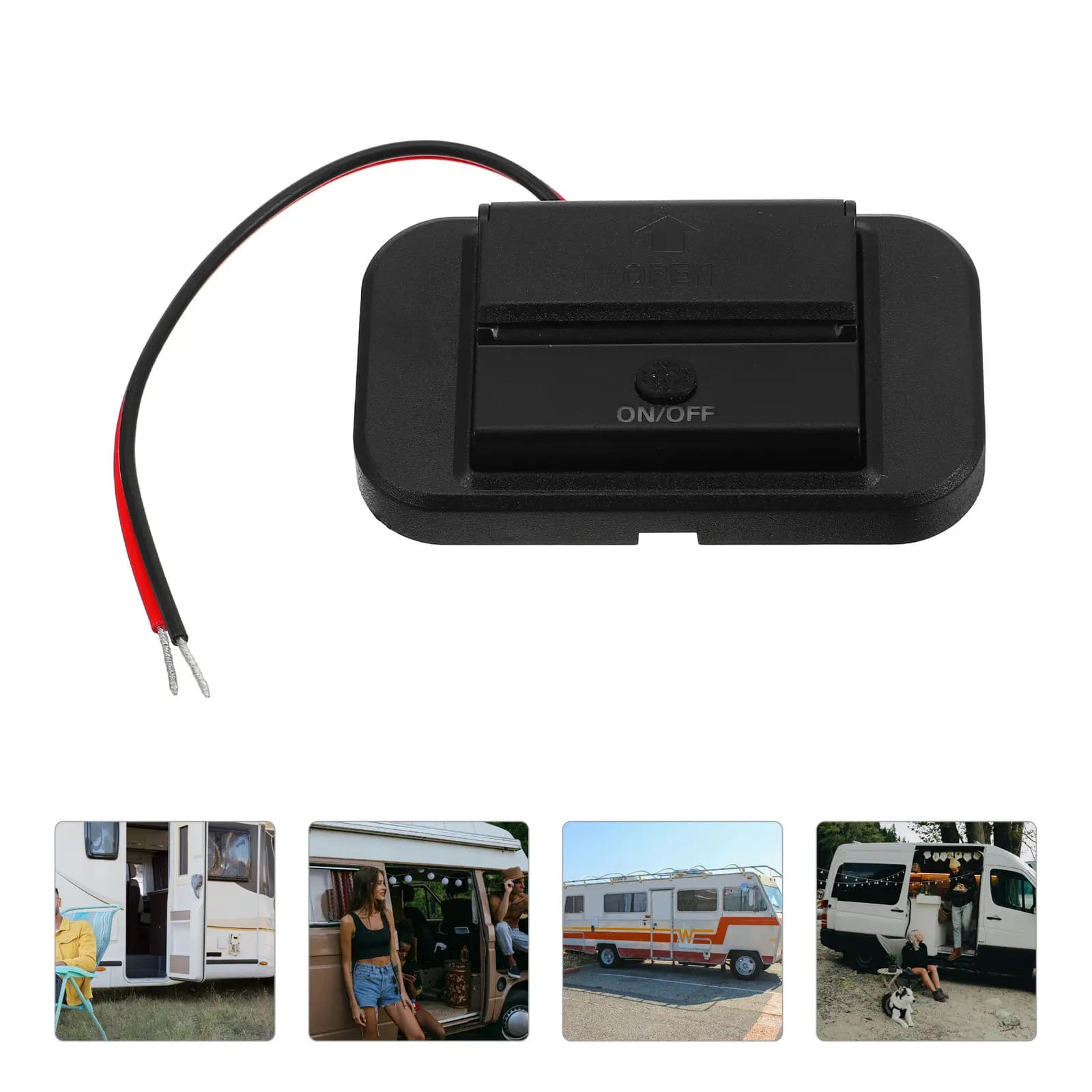Caricatore USB Doppio per Camper 12V-24V, Presa di Ricarica Rapida con Luce LED, Alloggiamento in ABS Resistente ai Graffi per Auto e Camper