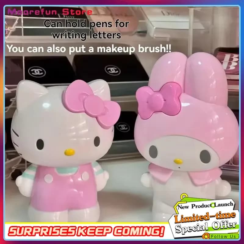 Sanrio Kawaii My Melody Anime Hello Kitty Portapenne Carino Cartone Animato Cancelleria Organizer Pennelli Trucco Decorazione Scrivania Regali Giocattolo