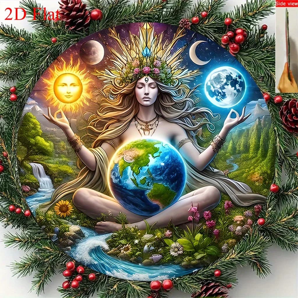 2D Gaia Dreamcatcher Sun Moon Acrylic Suncatcher Celestial Wall Art Holiday Decor