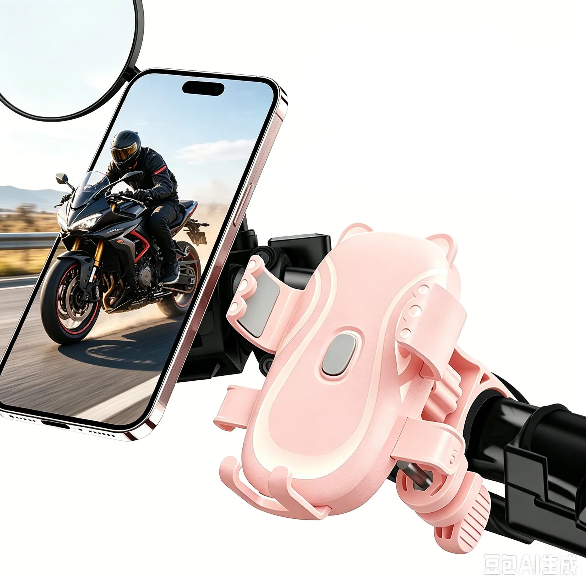Supporto per telefono da moto e bici con simpatico design a cartone animato – Blocco automatico 1s, 360° ° Supporto per Smartphone Girevole, Installazione Senza Attrezzi in 10 Secondi, per Smartphone da 4.7-7 Pollici