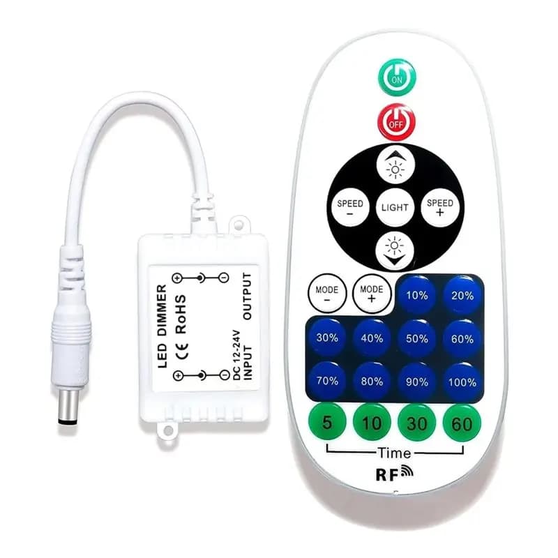 【REGALO】Telecomando per controller di luci LED dimmerabili per strisce monocolore, insegne al neon, DC 12-24V - Funziona per casa, sistema di illuminazione per armadietti