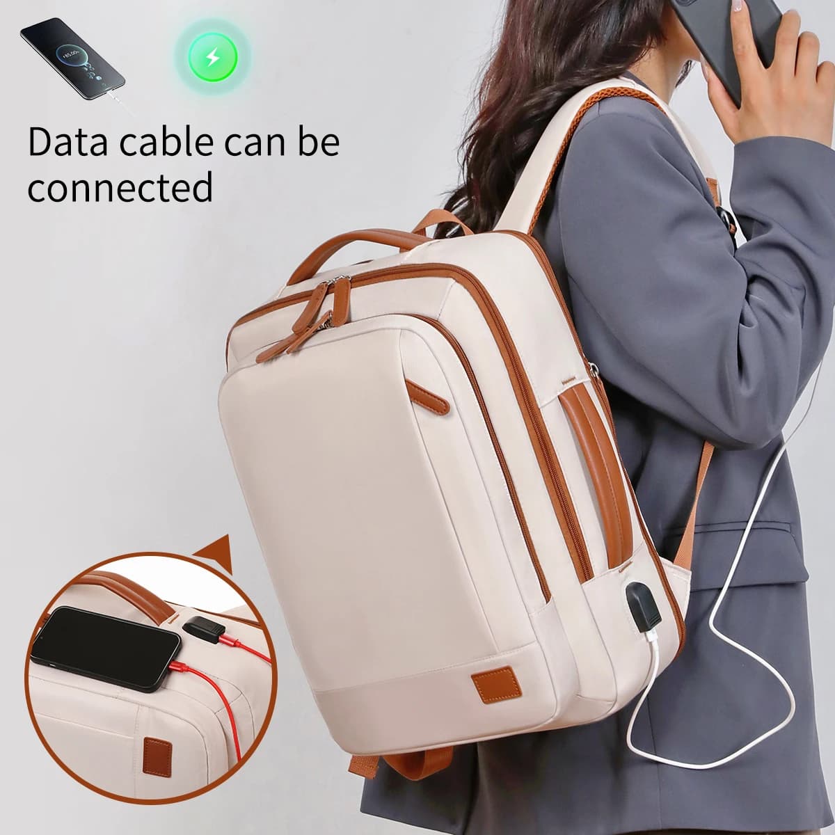 Il nuovo zaino unisex per viaggi d'affari a breve distanza, borsa da viaggio leggera, combinazione di borse portaoggetti per borse da scuola per computer