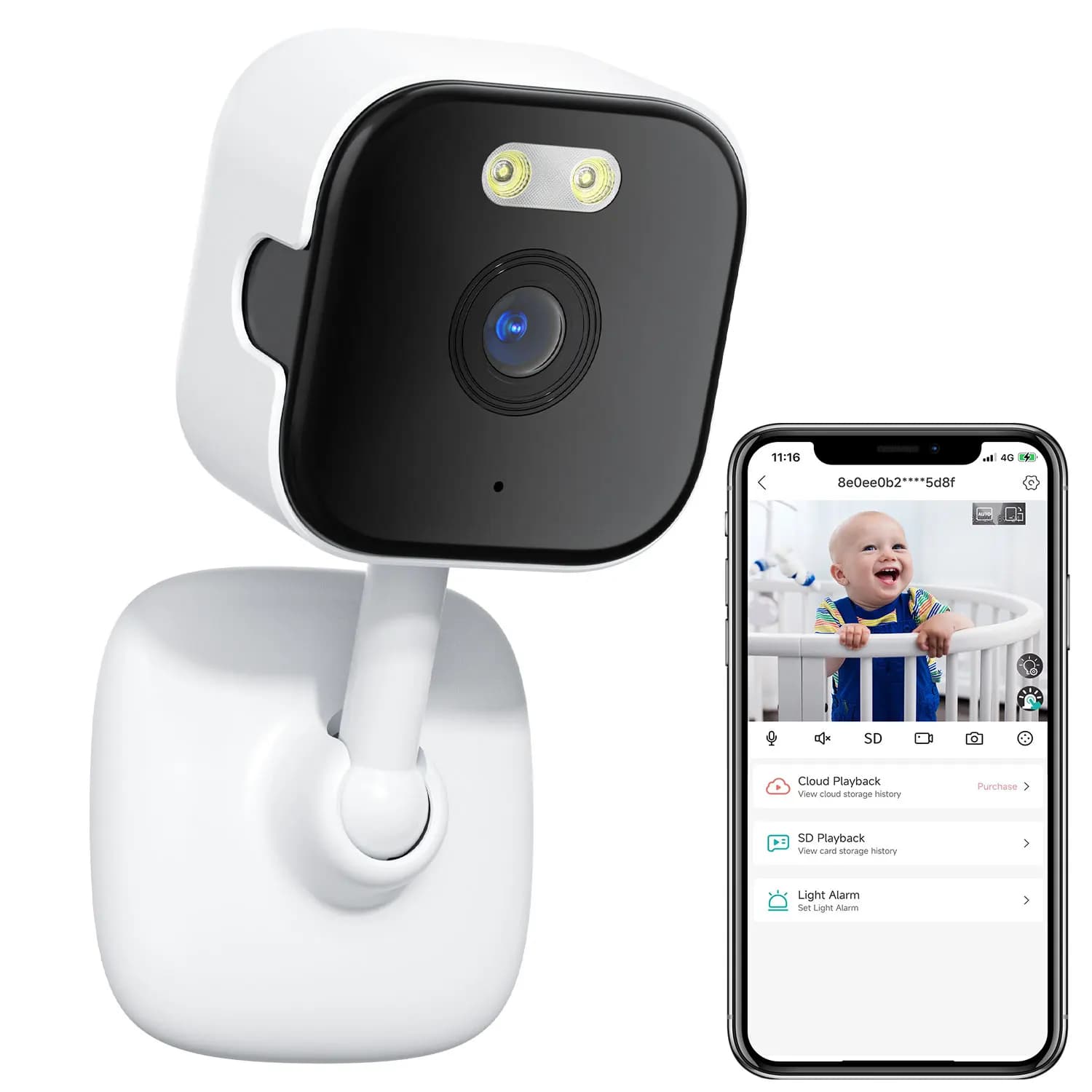 Mini telecamera IP WiFi da 5 MP Rilevazione umana interna Zoom 5X Sorveglianza Baby Monitor CCTV PTZ con supporto app O-Kam pro Scheda SD