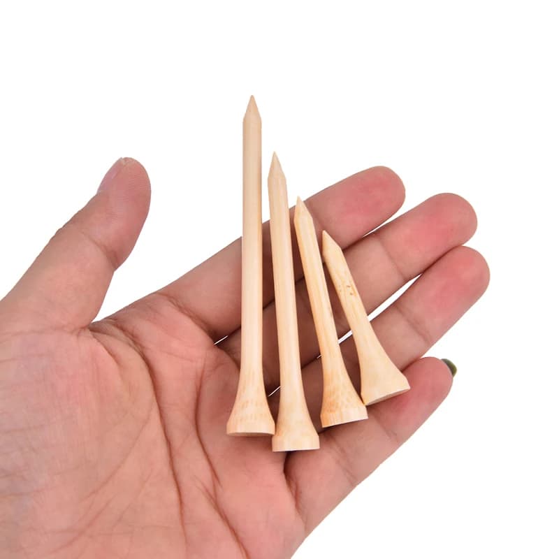 100 pz/set Golf Tees Bamboo Tee supporto per palline da Golf 4 dimensioni più forti delle magliette in legno