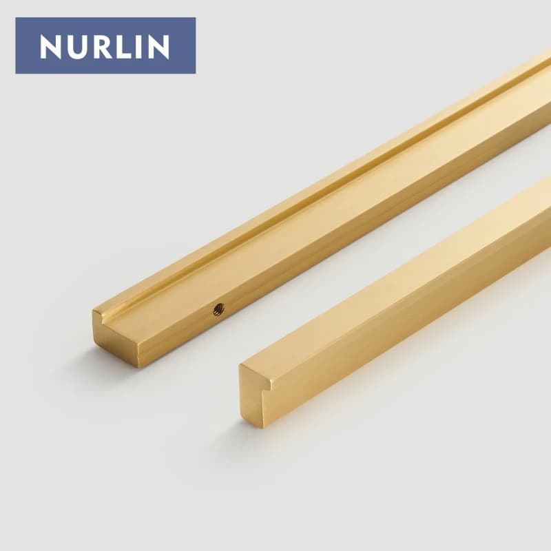 Nurlin Ottone massiccio 32-1200mm 1,25 "-472,5 pollici Maniglia per porta armadio estesa Maniglia per cassetto allargata Barra moderna semi nascosta