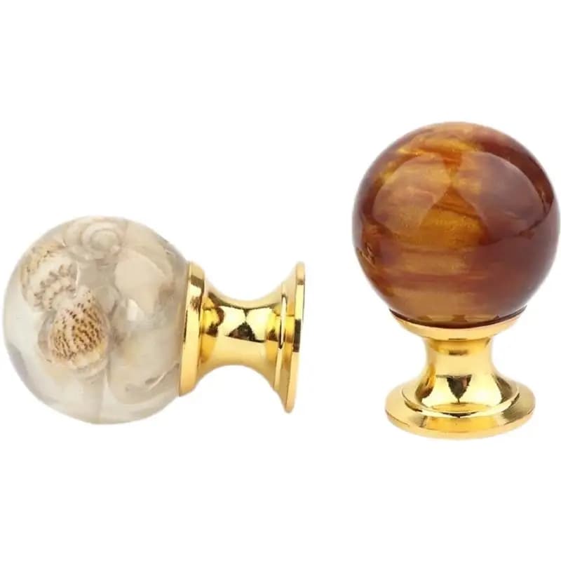 Maniglie per Mobili in Ambra, Occhio di Tigre e Oro, Pomelli per Cassetti, Maniglie per Porte e Finestre, Accessori per Mobili da Cucina