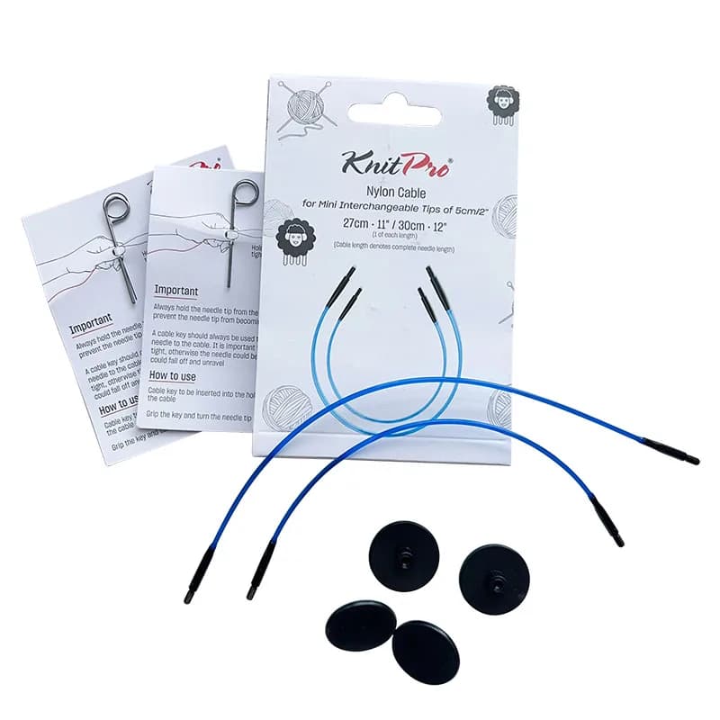 Cavi ad ago intercambiabili Mini Knitpro da 2 pezzi per mini punte perni, accessori per maglieria per calzini, maniche e guanti