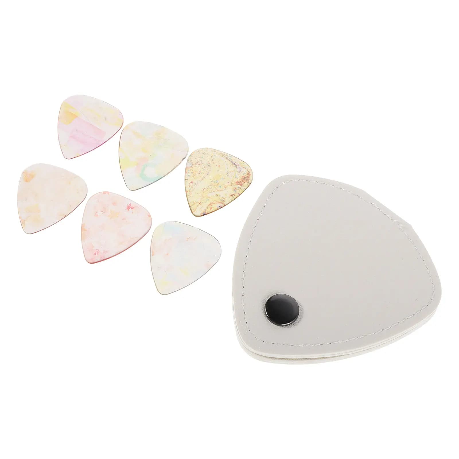 Set di Custodie per Plettri da Chitarra in PU Trasparente Bianco, per Chitarra Acustica ed Elettrica, Plettri di Vari Spessori