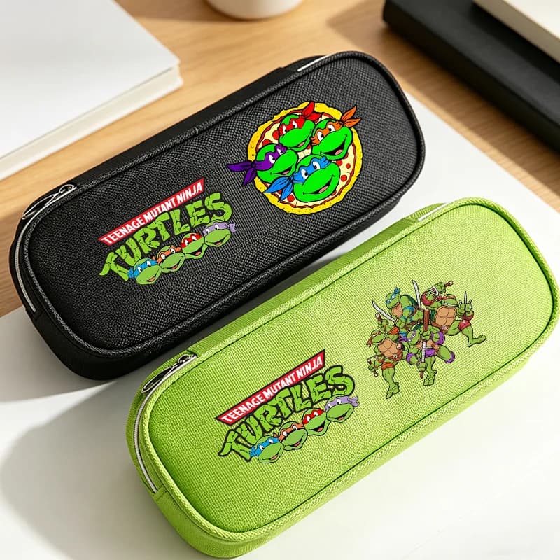 Astuccio per matite Teenage Mutant Ninja Turtles, astuccio per penne in tela con cerniera, astuccio per cancelleria per ragazzi, borsa portaoggetti per il ritorno a scuola, regalo