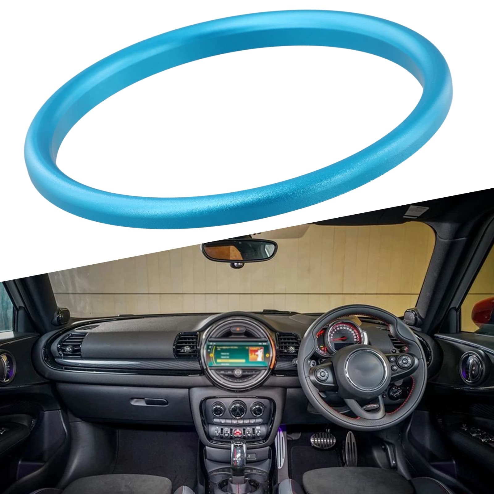 Rivestimento della copertura dell'anello centrale del volante di ricambio per MINI Per Cooper F54 F55 F56 F57 F60 2014 2021 Progettato per finiture cromate