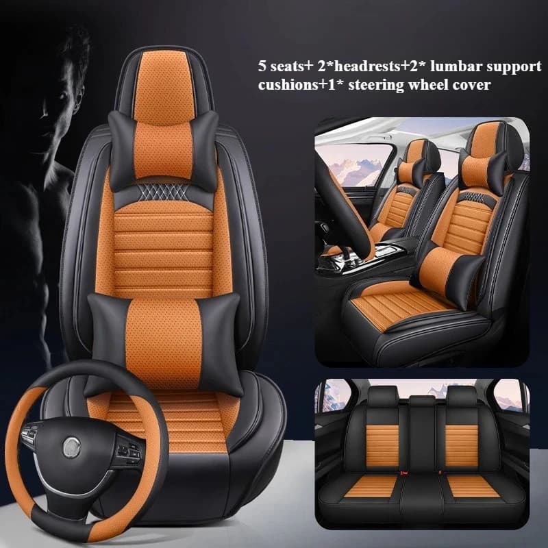2025 Leather Car Seat Covers for Ford Mustang Coupe Hardtop 2015 2017 2018 2019 2020 2021 2022 2023 2024 2025