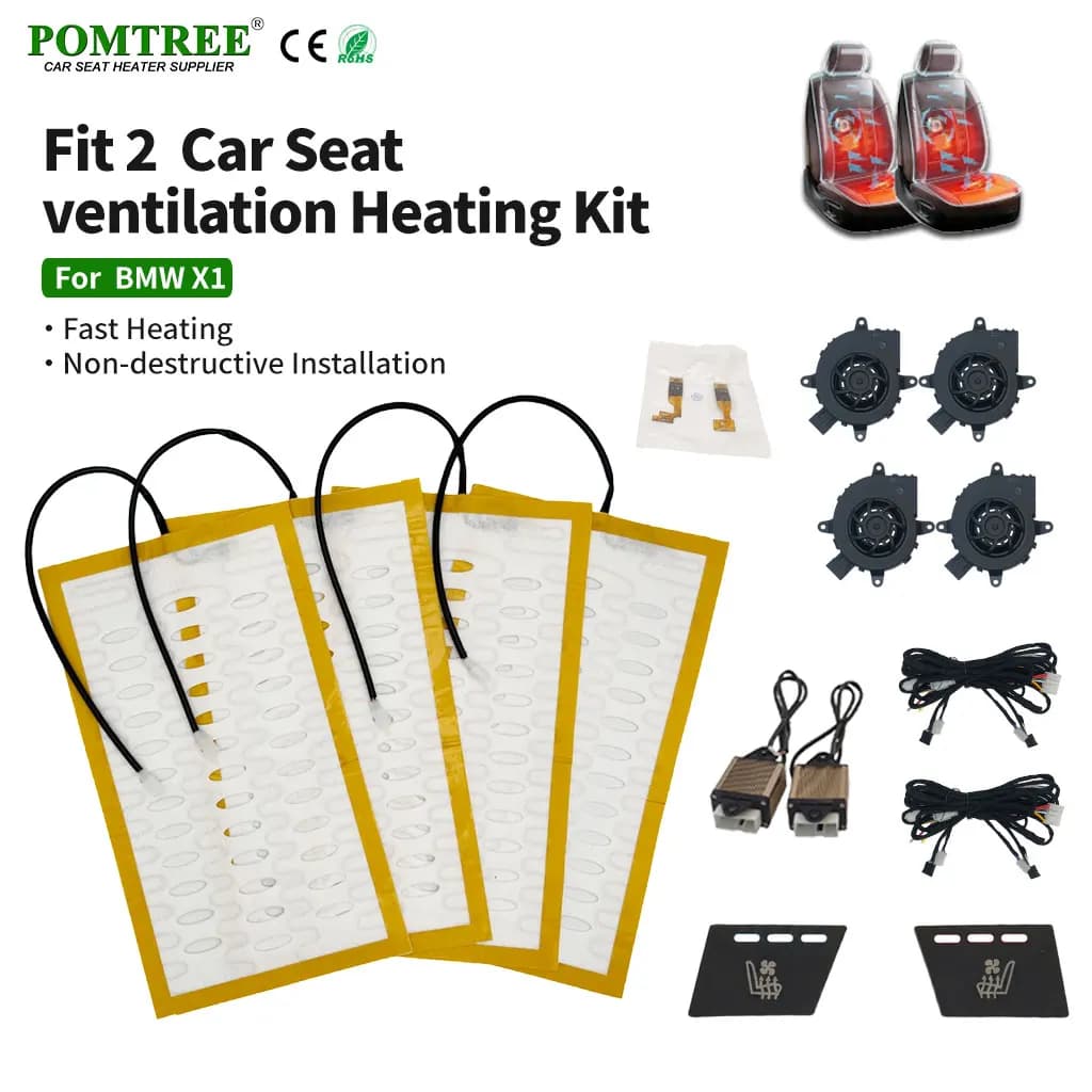 Car Seat Vent Heat Kit For BMW X1 Central Control Built-in 2 Seats Alloy Wire Summer Winter Dedicated Switch Full Harness Refit