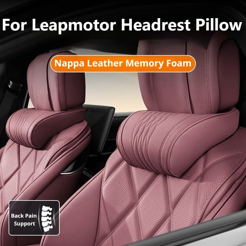Car Neck Pillow Lumbar Memory Foam Latex For Leapmotor T03 C10 EV C10 EREV B10 B05 B03X C01 C11 C11 EREV C07 Car Accessories