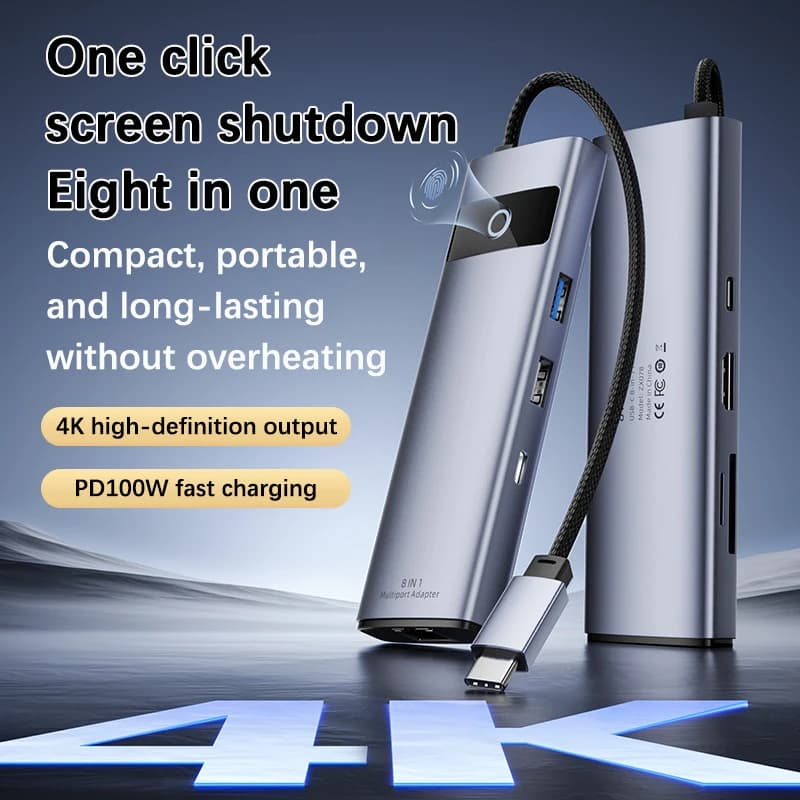 UTHAI TZ14 Accessori per laptop Docking station di tipo C Docking station USB C splitter Hub HUB multifunzionale con scheda di rete