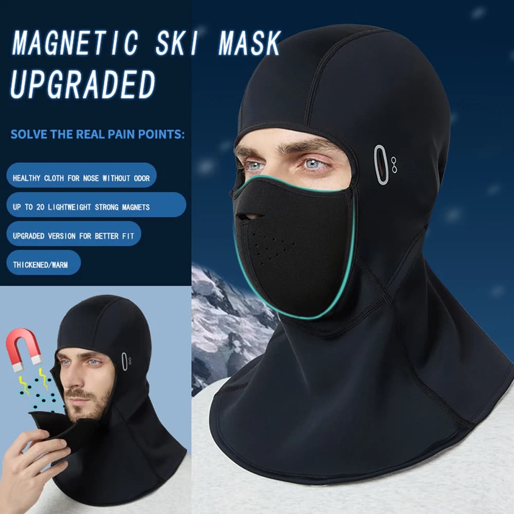winter hot ski mask size unique motorcycle mask cover for outdoor cycling head thick protection from cold wind magnetic face