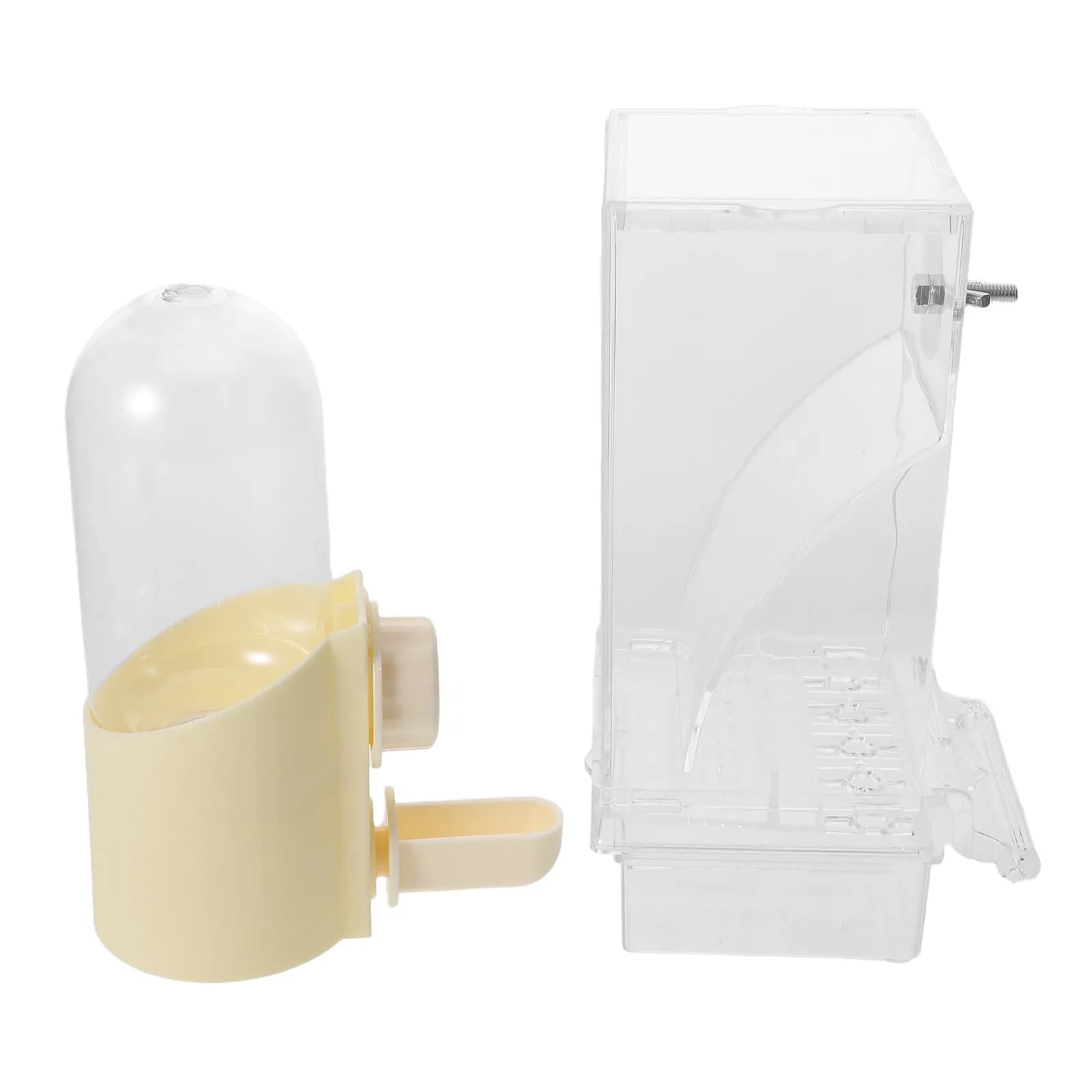 Set di 1 Alimentatore Automatico per Uccelli, Stazione di Alimentazione Intelligente per Animali Domestici, Contenitore Trasparente per Cibo, Dispenser d'Acqua per Pappagalli e Budgie
