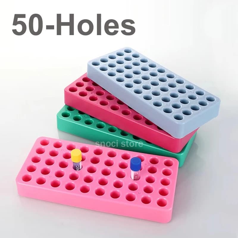 Plastic Test Tube Rack 50-hole,Micro-centrifugal pipe rack,Centrifugal Test Tubing Rack Stand Bracket Sampling Tube Storage