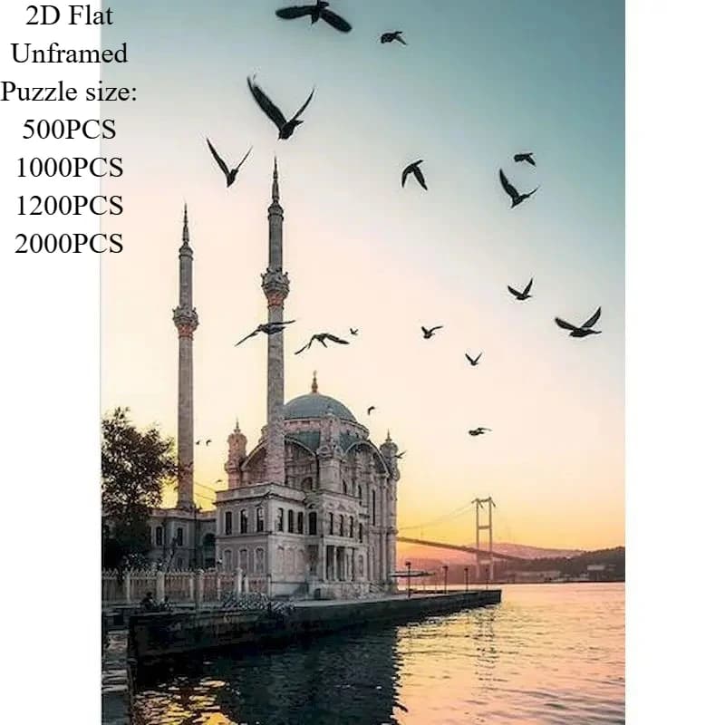 1000pcs Jigsaw Puzzle, Islamic Architecture Landscape Puzzle, Perfect for DIY Creative Fun with Family,Gift ,teasing Toy