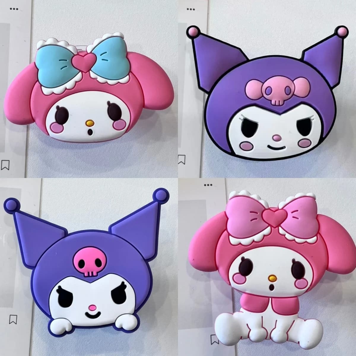 Supporto per telefono Sanrio Kuromi My Melody, grazioso anello da dito Griptok per custodie iPhone Samsung, supporto Grip Tok, regalo per ragazze