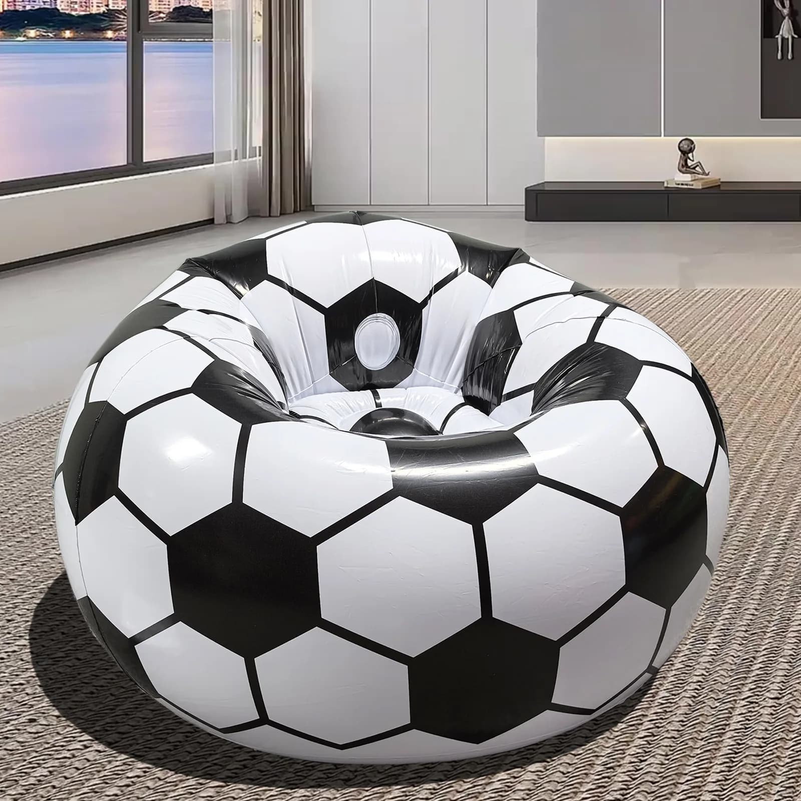 PVC Inflatable Football Armchair thickened foldable reclining for adults sofa to sack slippery inflatable sack chair
