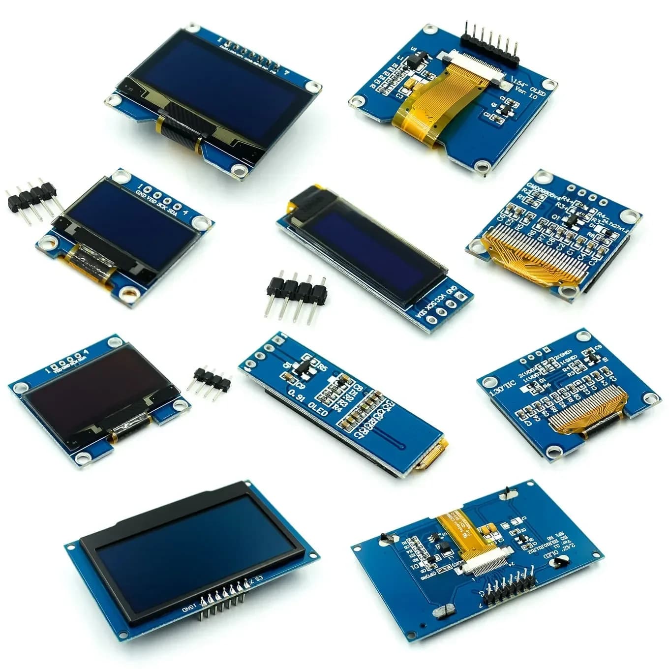 OLED LCD Display Module 128X64 Blue White Color for Arduino 0.96 0.91 1.3 I2C New Original serial IIC with CaseI