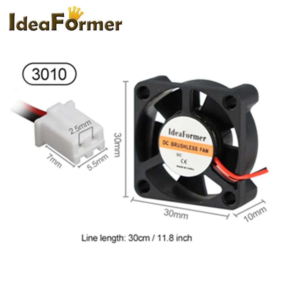 1 pz 2510 3010 stampante 3D ventola di raffreddamento radiatore radiatore DC5/12/24V 25 x25x1 0/30x30x10mm 2pin XH2.54 cavo per Reprap J-head Hot End