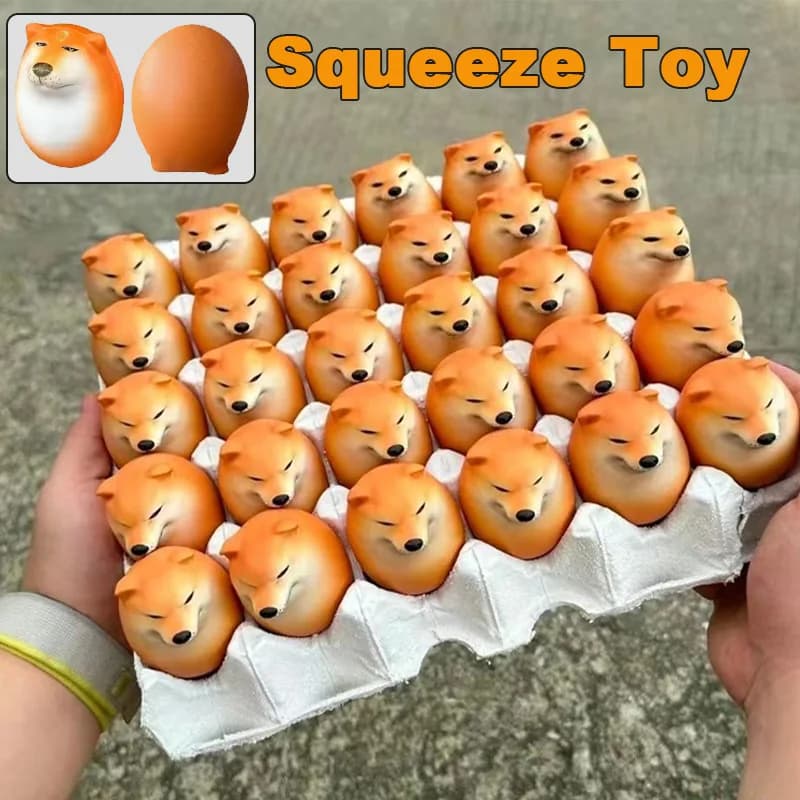 Dog Egg PU Egg Rebound Sand Carving Shiba Inu Chai Chai Decompression Toy Funny Doll Tabletop Ornament Gift
