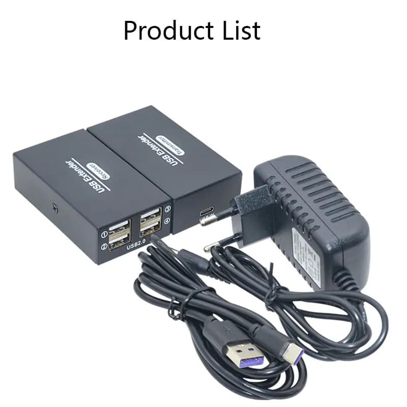 USB 2.0 120M Portable Extender Mini 4HUB USB to RJ45 Computer Monitoring Mouse Extension Single Network Cable to RJ45