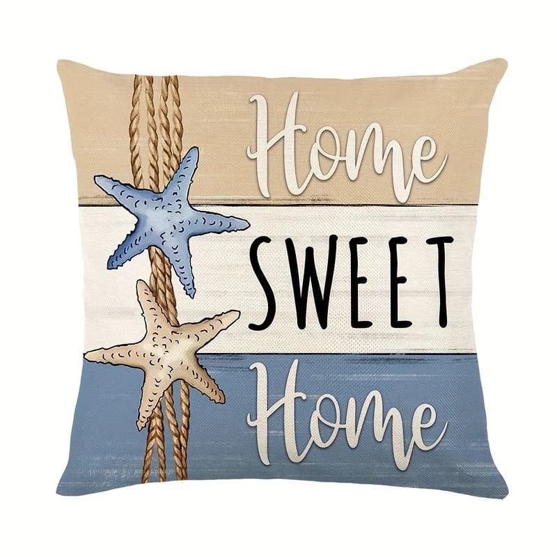 VIKAMA Fodera per cuscino moderna con stampa di conchiglie di stelle marine Decorazioni per la casa Fodera per cuscino decorativa per divano camera da letto