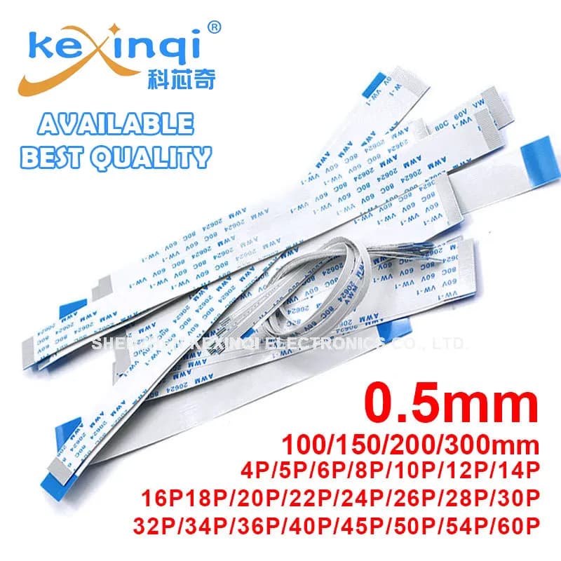 10PCS Cavo FFC FPC piatto flessibile AWM 20624 80C 60V VW-1 Passo 0.5mm 4P 6 8 10 12 14 16 18 20 24 26 30 32 34 40Pin 10/15/20/30cm