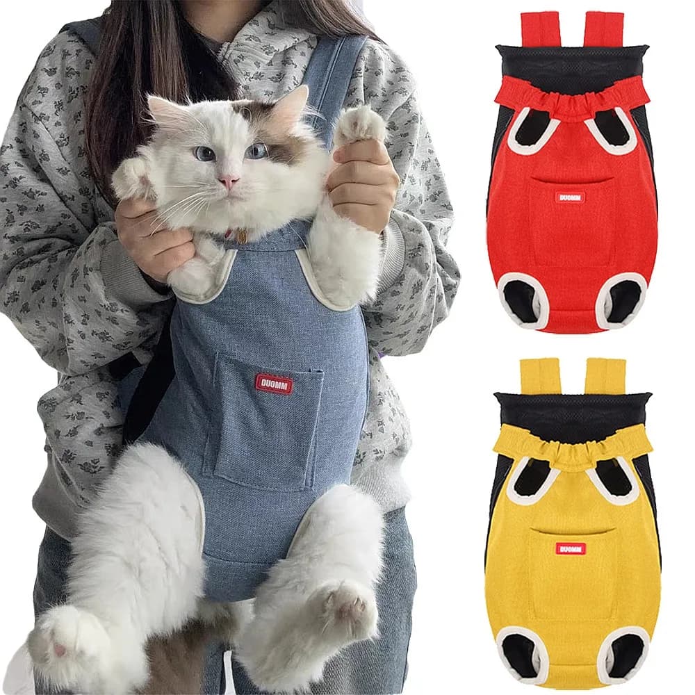 Pet Bag Cat Bag Portable Travel Shoulder Backpack Cat Outdoor Canvas Chest Four Feet Carrier Pets Backpack Transporte Pet