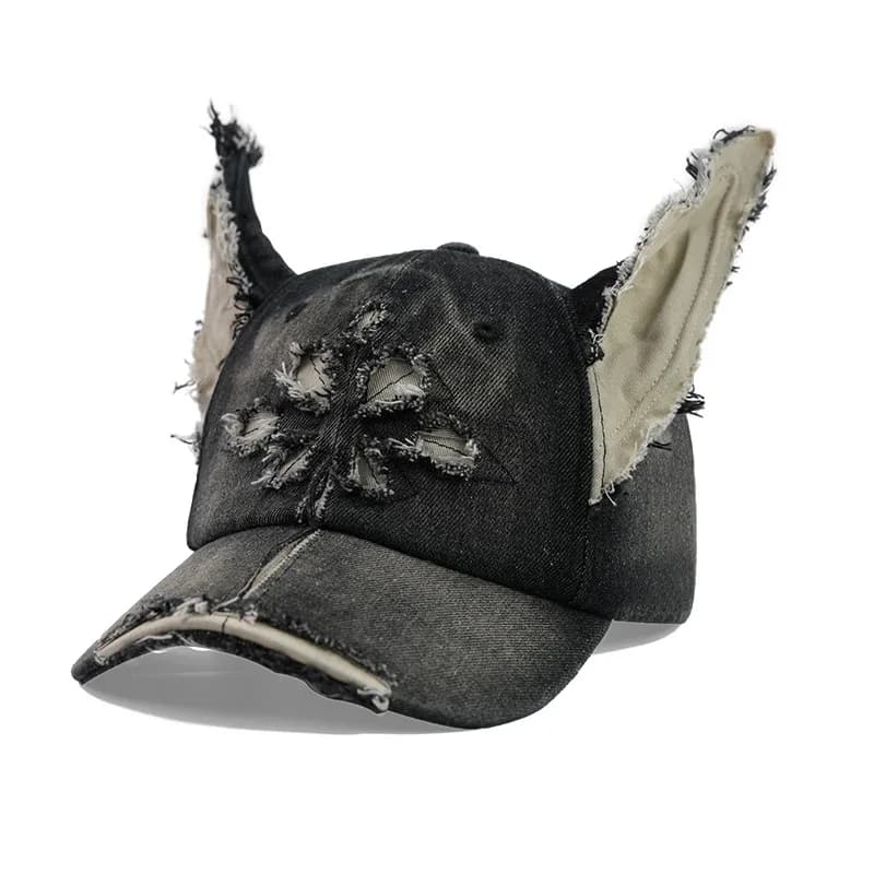 Cappello da Baseball Y2K 2025 con Orecchie Stereoscopiche, Stile Cowboy, Effetto Graffiti, Hip Hop, per Uomo e Donna, Ideale per Feste e Squadre