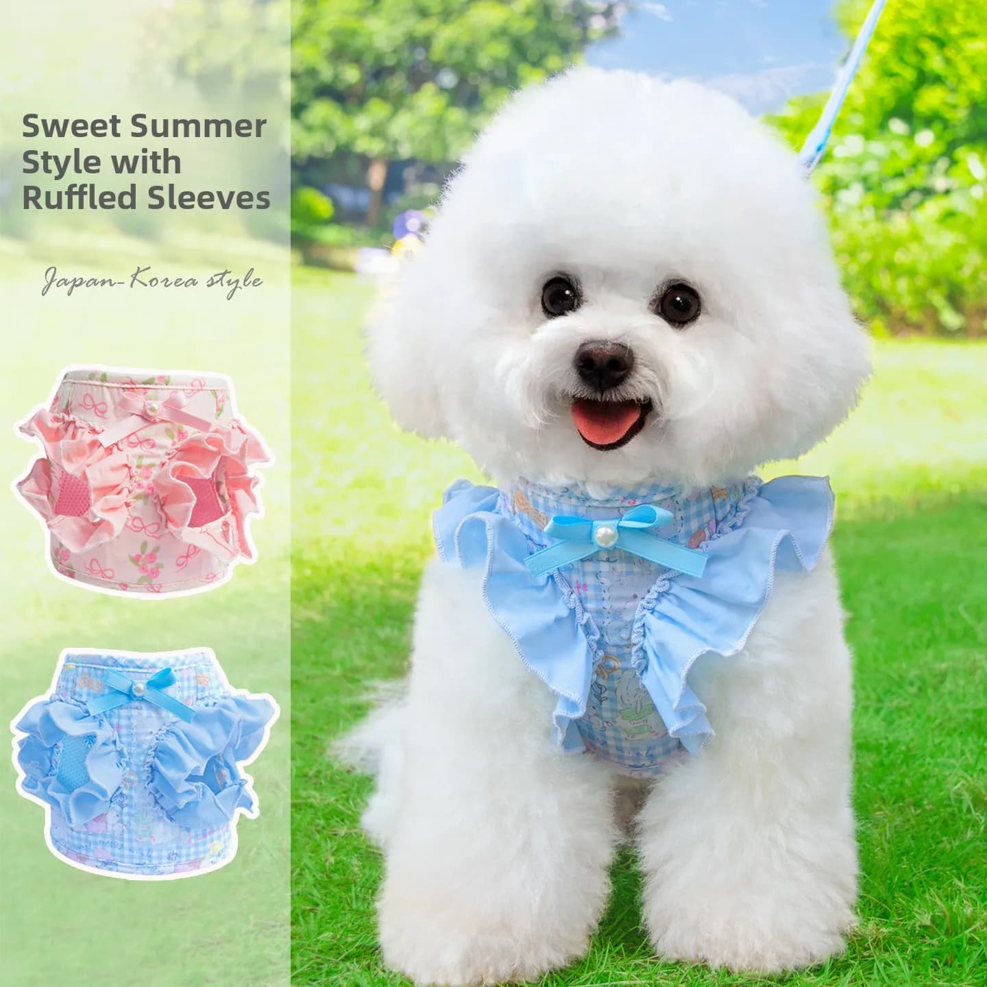 Thin Dog Leash Walk Dog Rope Small Dog Clothes Pulling Rope Retractable Polyester Material Dog Chain for Bichon Frise