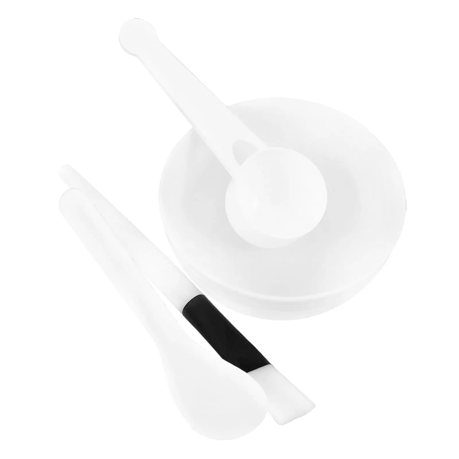 Set di 4 Ciotole in Plastica per Maschere Viso, Diametro 9 Cm, Kit Fai-da-Te per Cura della Pelle con Bastoncino per Maschere di Fango, Accessori di Bellezza