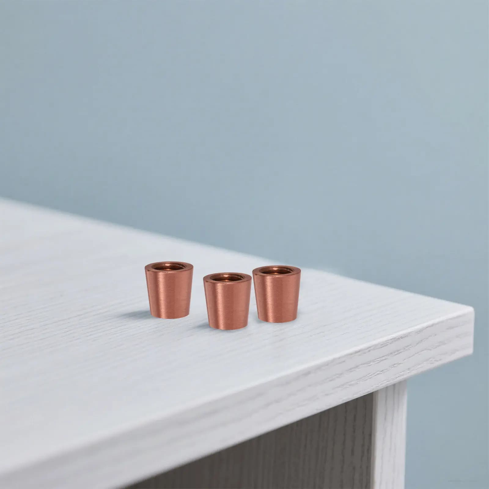 8Pcs Polished Brass Tray Riser Feet for Wood Cutting Boards Display Trays Jewelry Chests Stable Cone Base Smooth Finish Brass