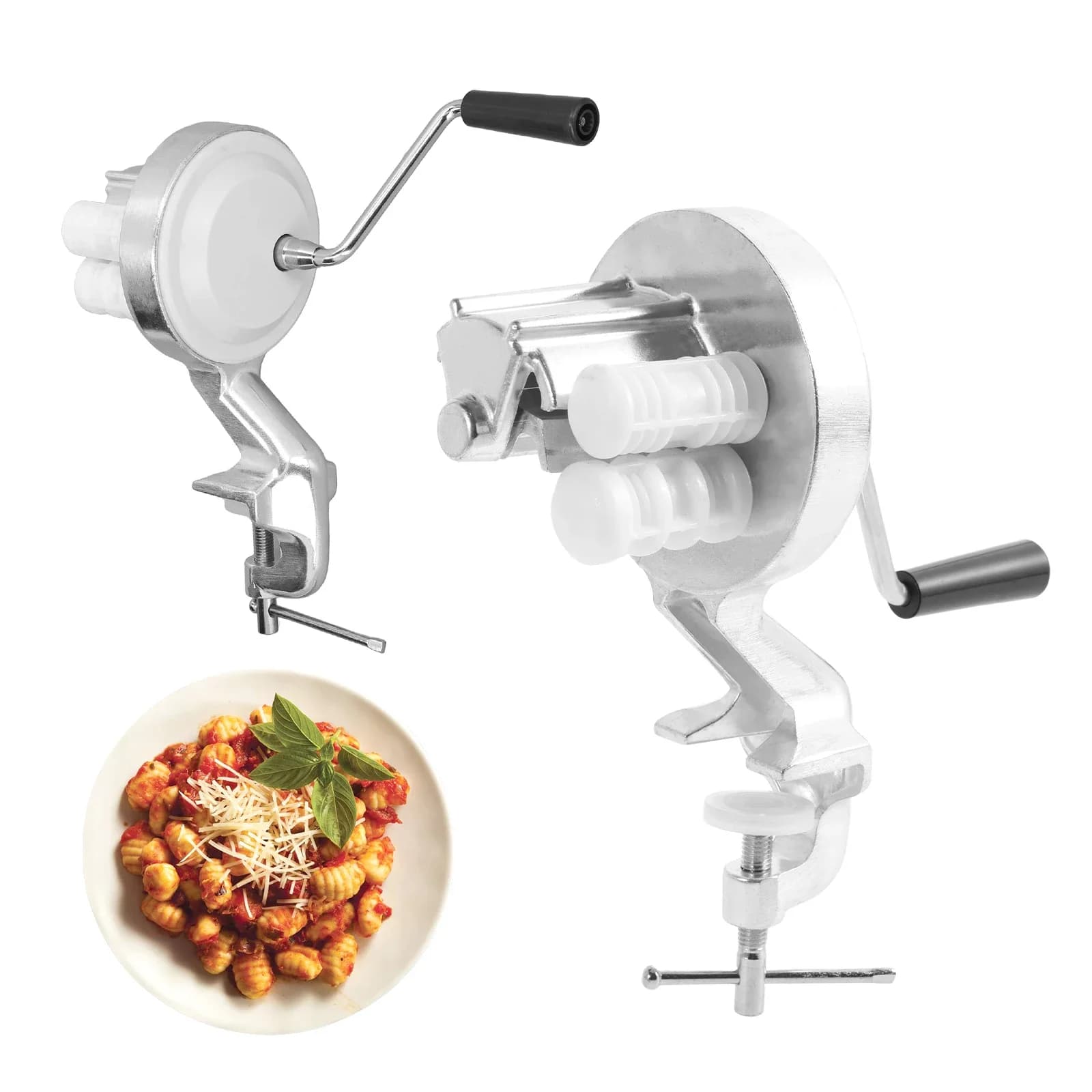 Macchina per Cavatelli a Manovella in Lega di Alluminio, Macchina per Pasta Fatta in Casa, Gadget da Cucina per Maccheroni e Pasta Italiana