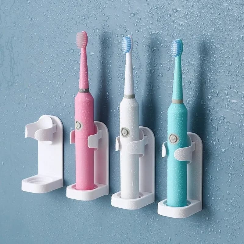 Porta spazzolino senza traccia, organizer da bagno a parete per spazzolini elettrici e manuali con forte supporto adesivo