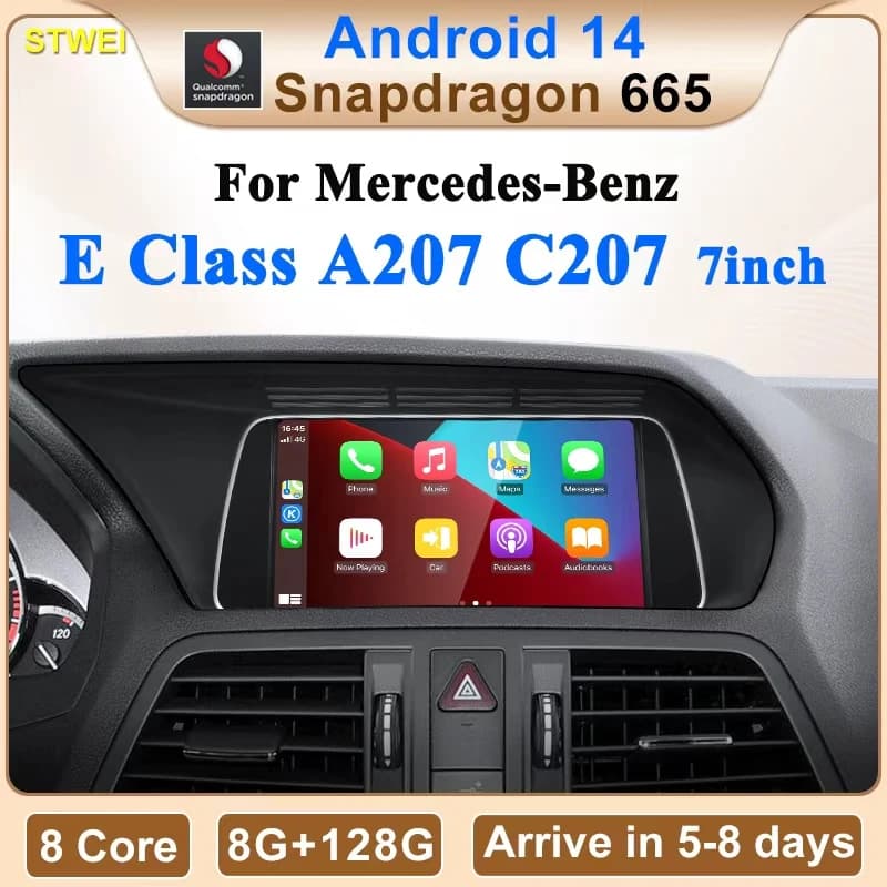 STWEI Qulacomm Snapdragon6125 665 Android 14 Per Mercedes Benz Classe E W207 A207 Wireless CarPlay Auto Car lettori multimediali