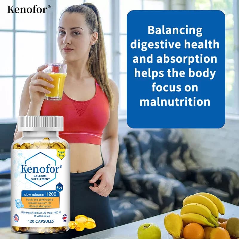 Calcium supplement - Muscular health, Ossea and Digestive, Easy to absorb, Vegan, 120 Capsules, No GMOs and No Gluten