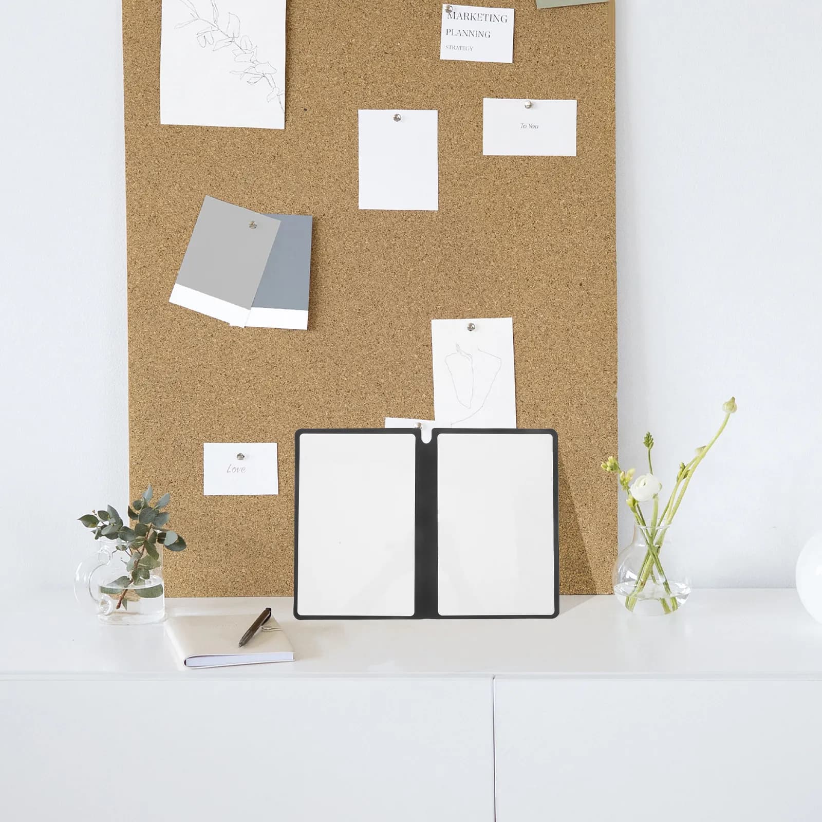 Quaderno Lavagna Portatile A5 Cancellabile, Piccolo Planner Scrivibile, Forniture per Ufficio, Lavagna Cancellabile a Secco, Tappetino da Scrivania Cancellabile a Secco